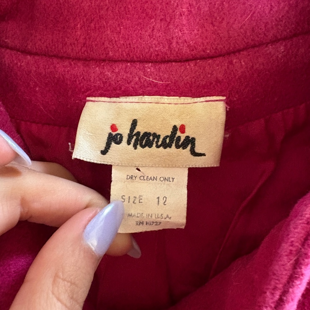 Fuchsia Button-Front Wool Jacket - Picture 2 of 3